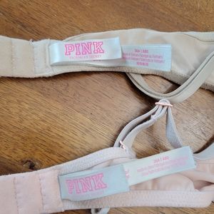 Pink Victoria Secret bra one pushup one regular